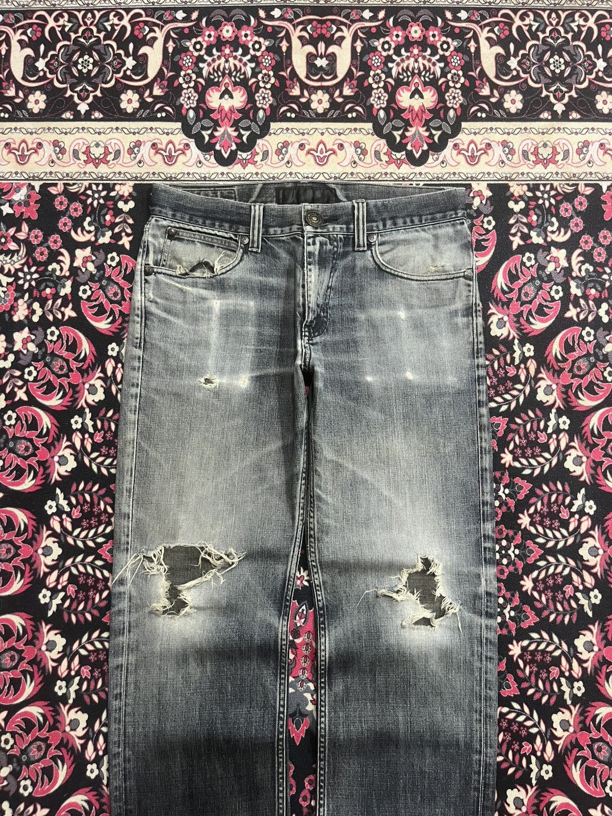 Black Label Vintage Japanese Brand Back Number Black Label Blowout Jeans Size US 32 / EU 48 - 4 Thumbnail