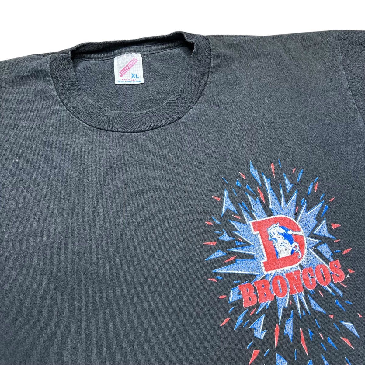 NFL × Vintage 90s NFL Denver Broncos Shattered Glass Mendez Sportswear Tee Size US XL / EU 56 / 4 - 14 Thumbnail