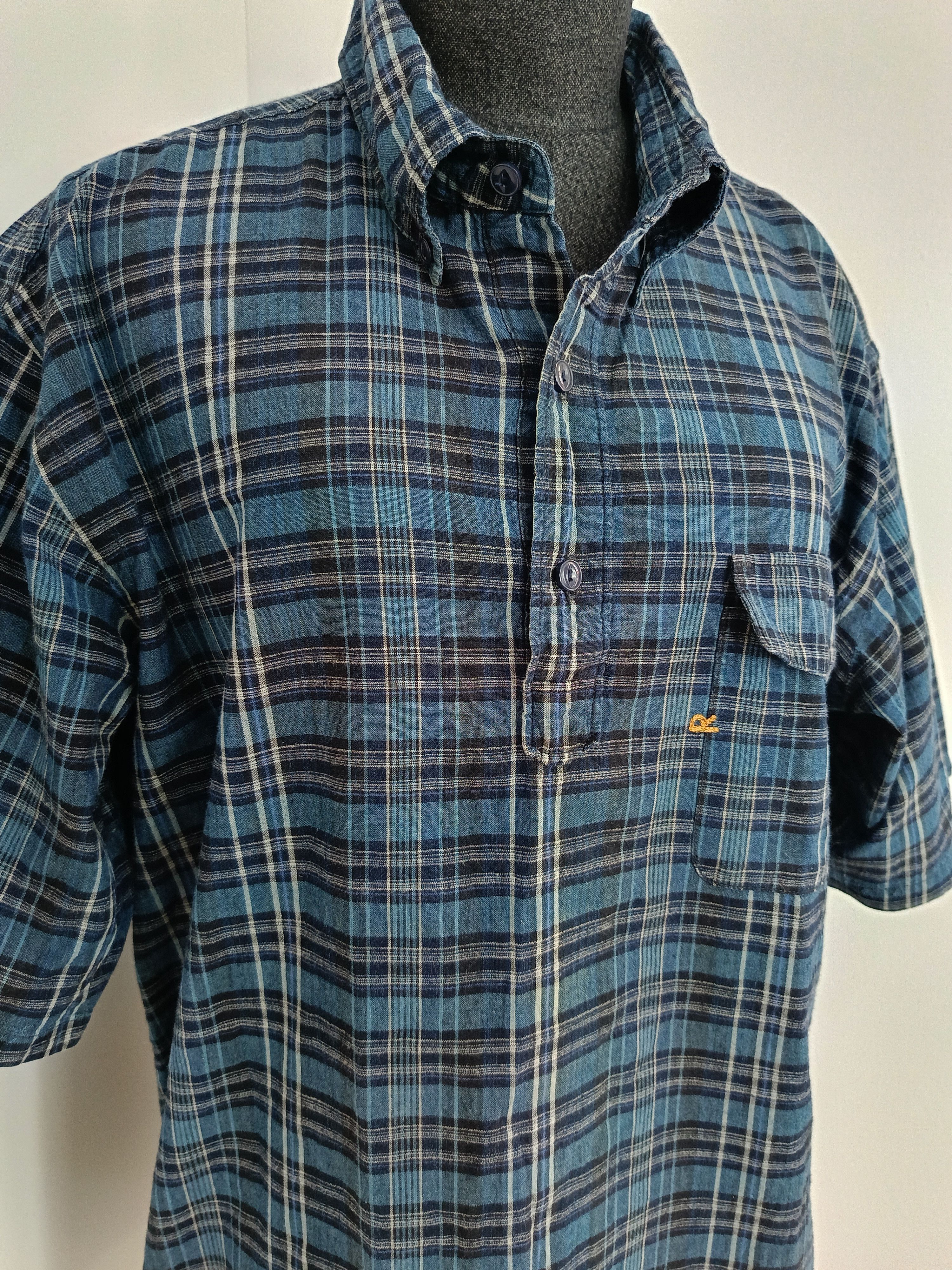 45rpm 45RPM studio by R 3 Japan blue plaid indigo pullover shirt Size US L / EU 52-54 / 3 - 6 Thumbnail