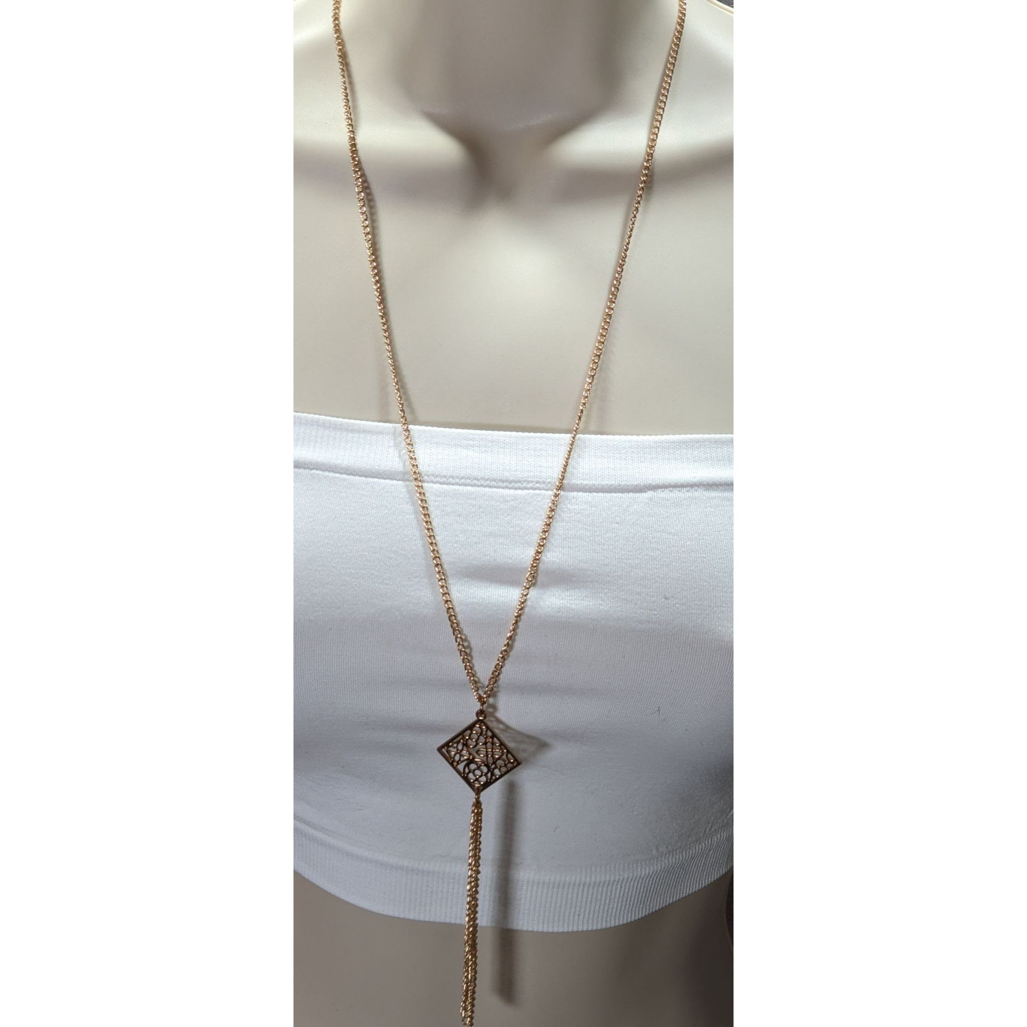 Other Bohemian Floral Gold-Tone Filigree Pendant Necklace With Mul Size ONE SIZE - 2 Thumbnail