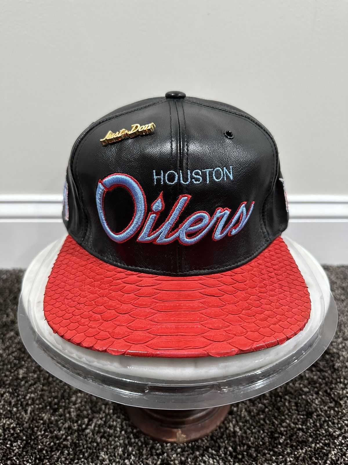 Just Don x Mitchell Ness NFL Houston Oilers Leather Hat