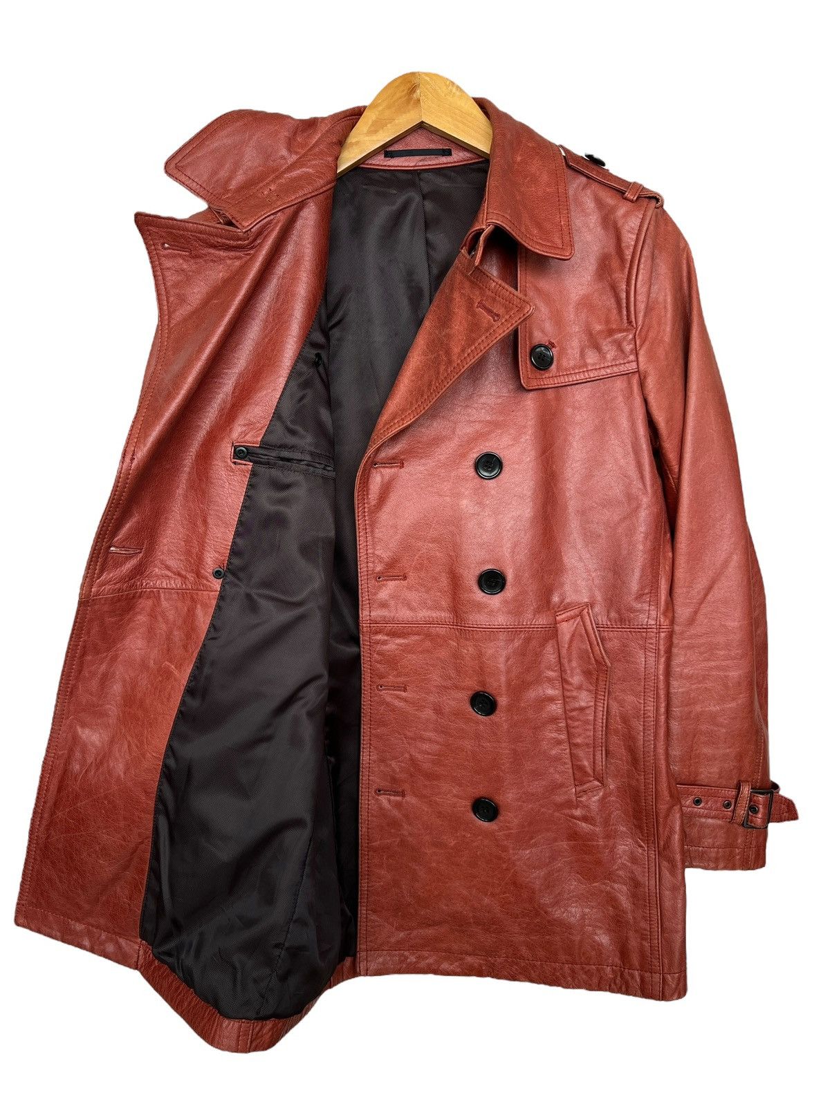 Vintage Michael Klein Faded Red Blazer Leather Jacket Size US S / EU 44-46 / 1 - 5 Thumbnail