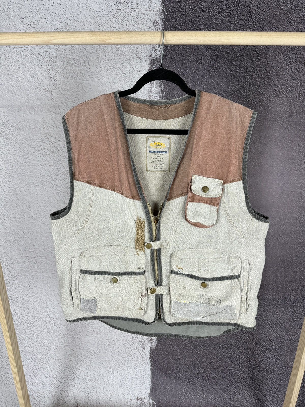 Camel Camel fishing cotton linen faded custom vintage vest outdoor Size US L / EU 52-54 / 3 - 1 Thumbnail
