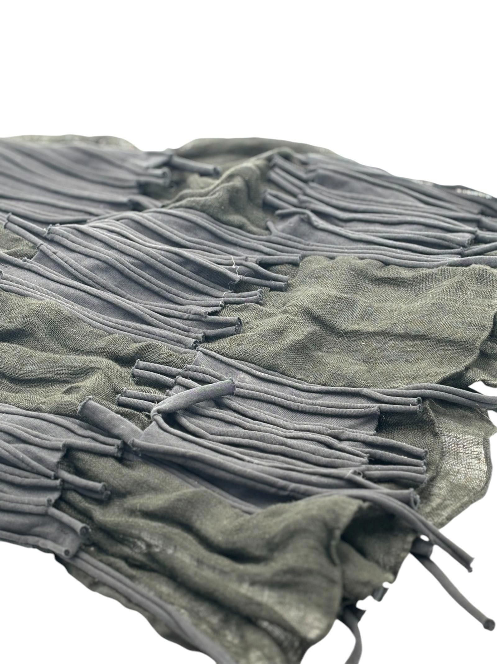 Designer Black / Blue Textured Linen Scarf Size ONE SIZE - 4 Thumbnail