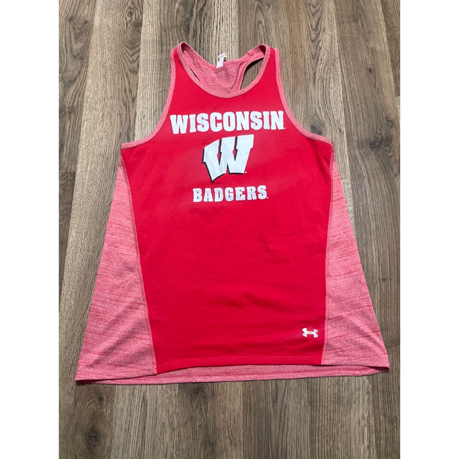 Under Armour Under Armour Tank Top Women S Red Wisconsin Badgers Tank Shirt Casual Breathable Cotton Short Sleeve Pullover Regular Size Small- Size S / US 4 / IT 40 - 2 Thumbnail