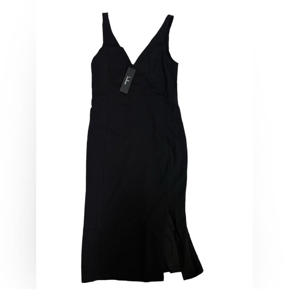 Lulus Lulus l NWT Iconic Moment Black Bodycon Midi Dress Medium Size M / US 6-8 / IT 42-44 - 2 Thumbnail