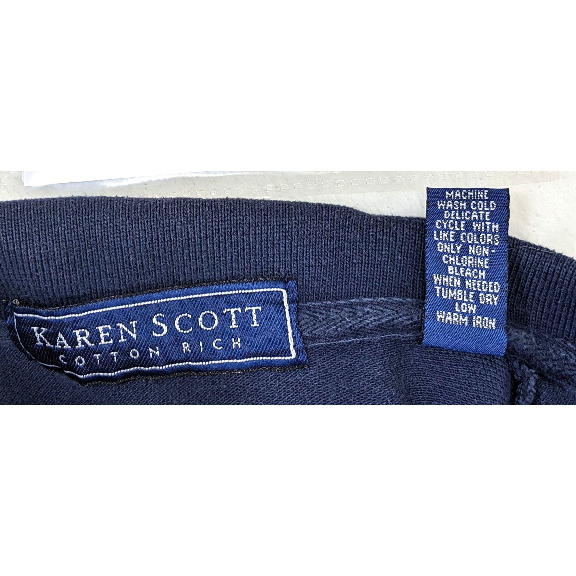 Other Karen Scott Womens Navy Blue Short-Sleeve Polo Shirt Cotton Size M / US 6-8 / IT 42-44 - 4 Thumbnail