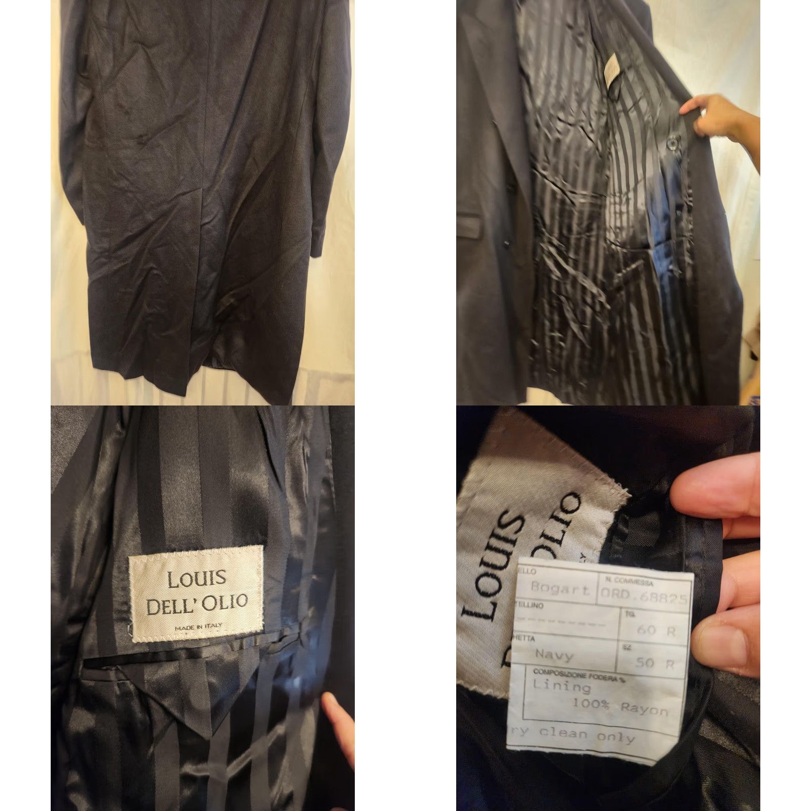 Vintage VINTAGE Louis Dell'Olio Coat Mens 50 Navy 100% Cashmere Long Overcoat Made In Italy Size US M / EU 48-50 / 2 - 8 Thumbnail