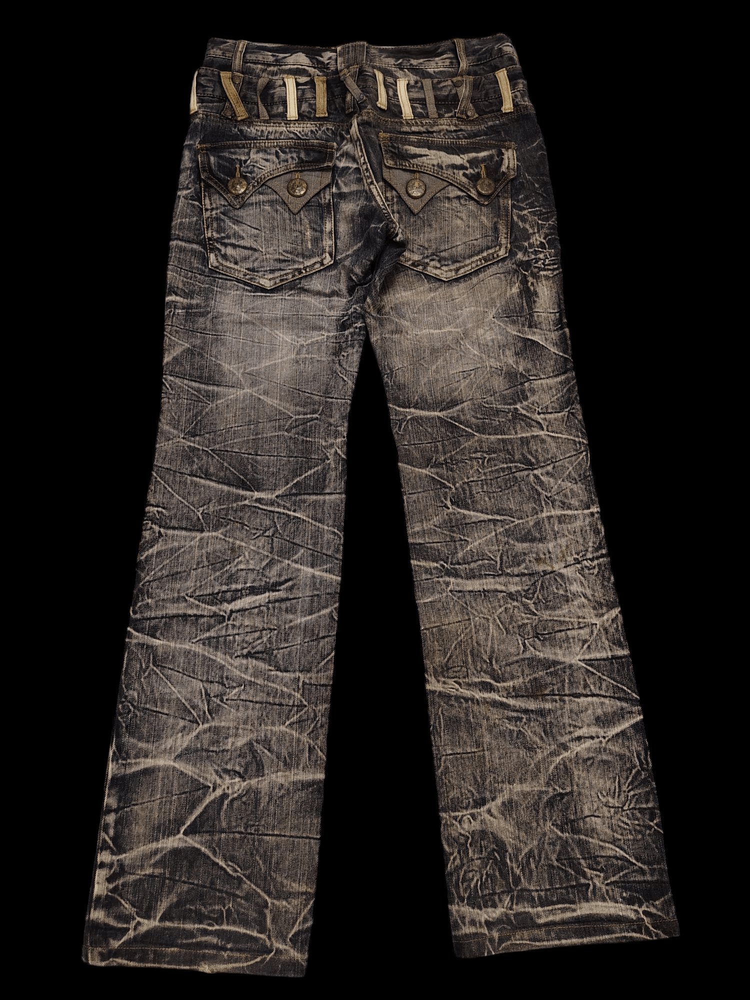 Who Decides War Japanese Blow By Blue Double Waist Flared Jeans Size US 31 - 2 Thumbnail