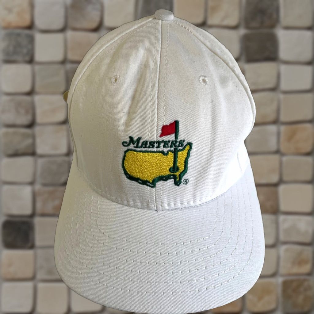 American Needle VINTAGE American Needle Masters Golf Hat - Strapback, White, One Size, Adjustable, Cotton Canvas, Mens, 90s, NOS, Made in USA Size ONE SIZE - 1 Thumbnail