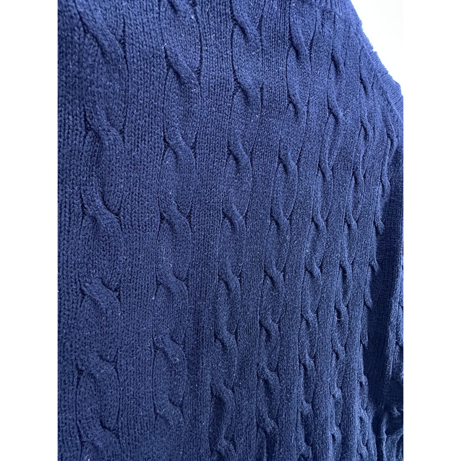 Polo Ralph Lauren Polo Ralph Lauren Black Cable Knit 1/4Zip Purple Pony SizeXL Size US XL / EU 56 / 4 - 14 Thumbnail
