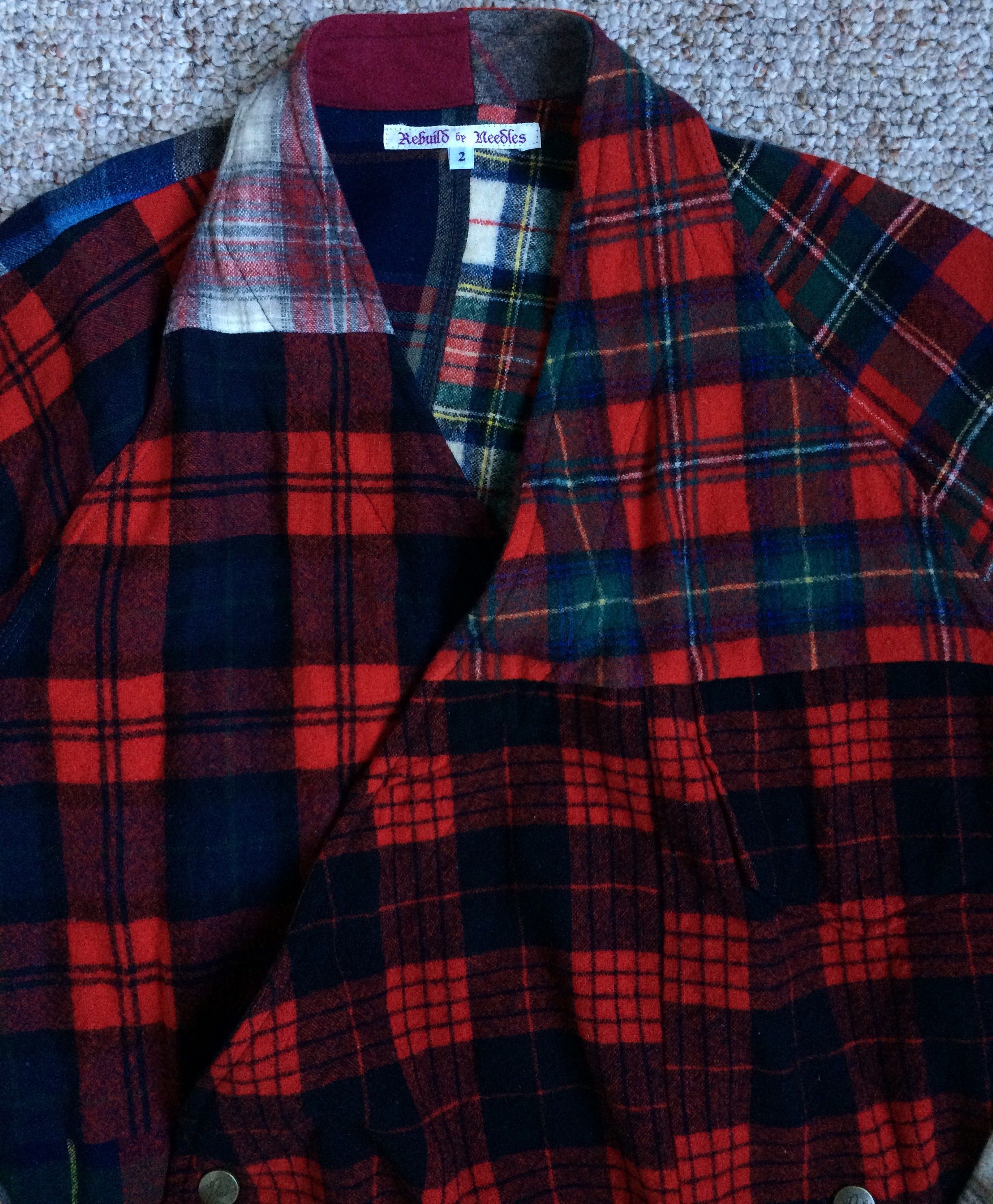 Needles Rebuild by Needles Patchwork Plaid Wool Coat Jacket Size US M / EU 48-50 / 2 - 2 Thumbnail