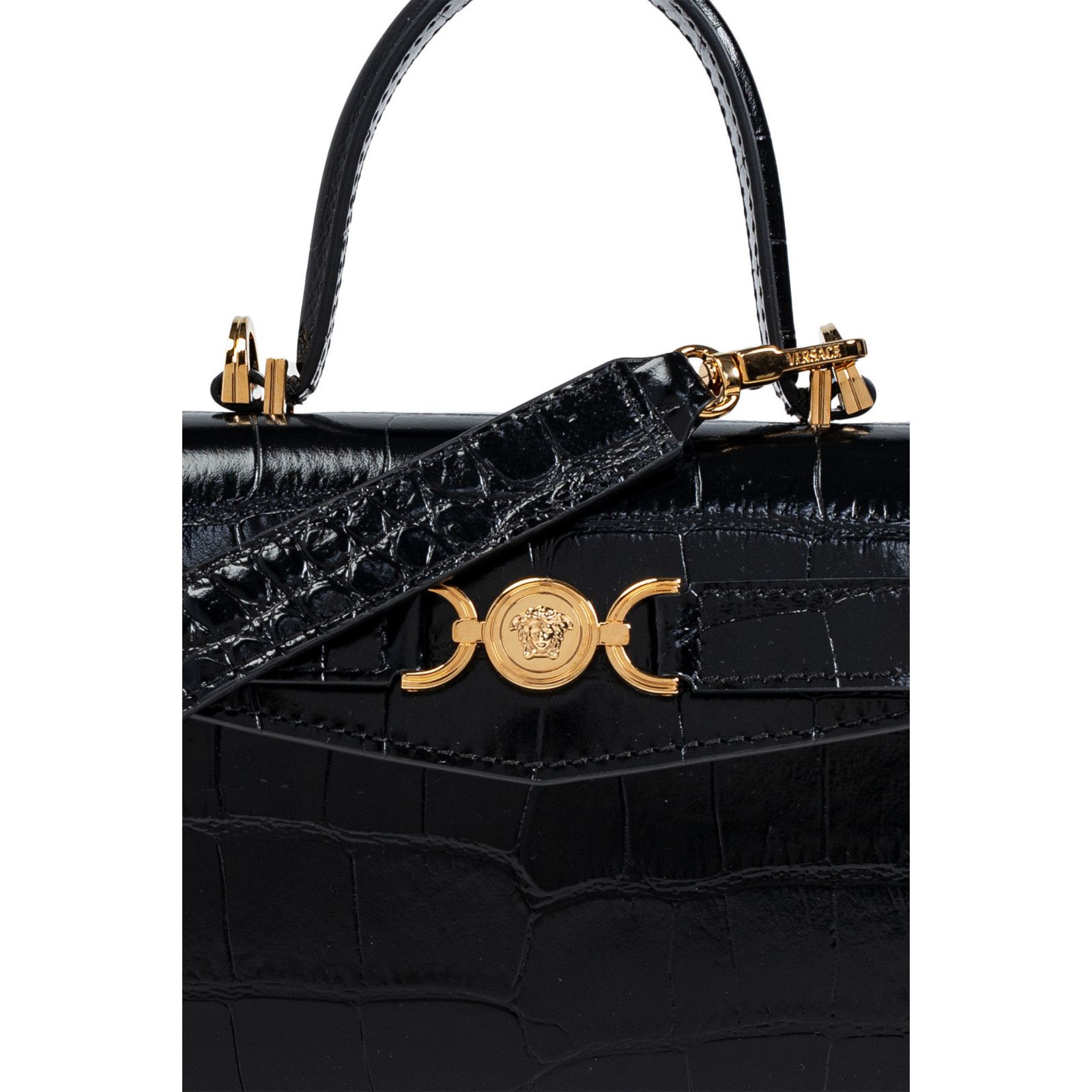 Versace VERSACE 95 Small Black Leather Top Handle Bag New & Authenti Size ONE SIZE - 5 Thumbnail