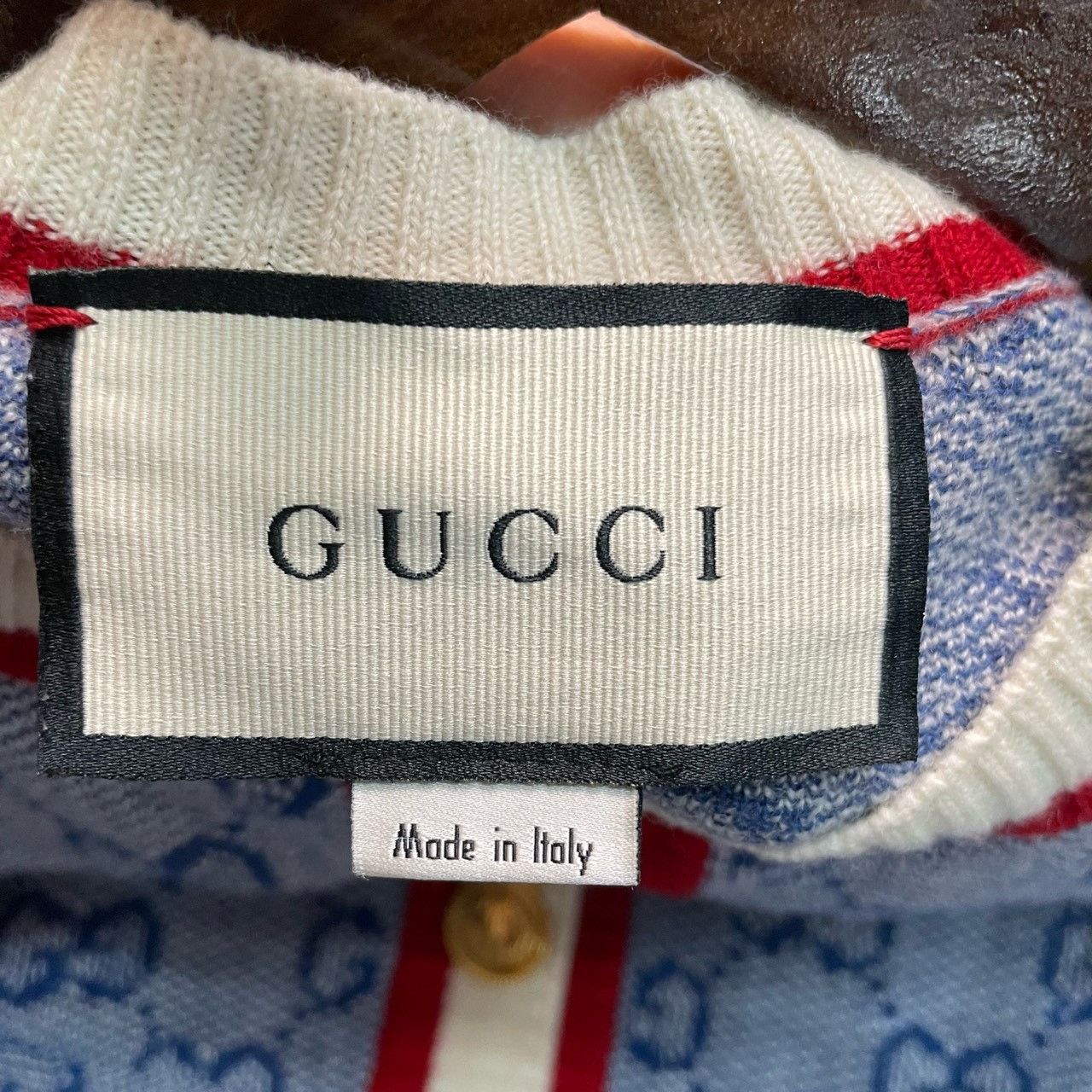 Gucci Gucci Blue and white full-print gold button cardigan sweate Size US S / EU 44-46 / 1 - 5 Thumbnail