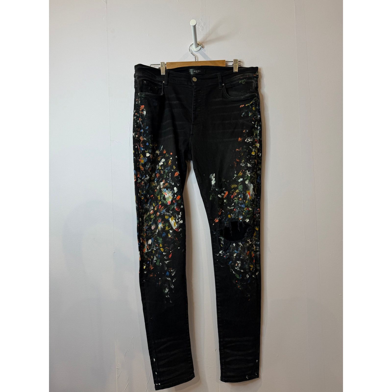 Amiri Amiri Black Paint Splatter Jeans Size US 38 / EU 54 - 1 Thumbnail