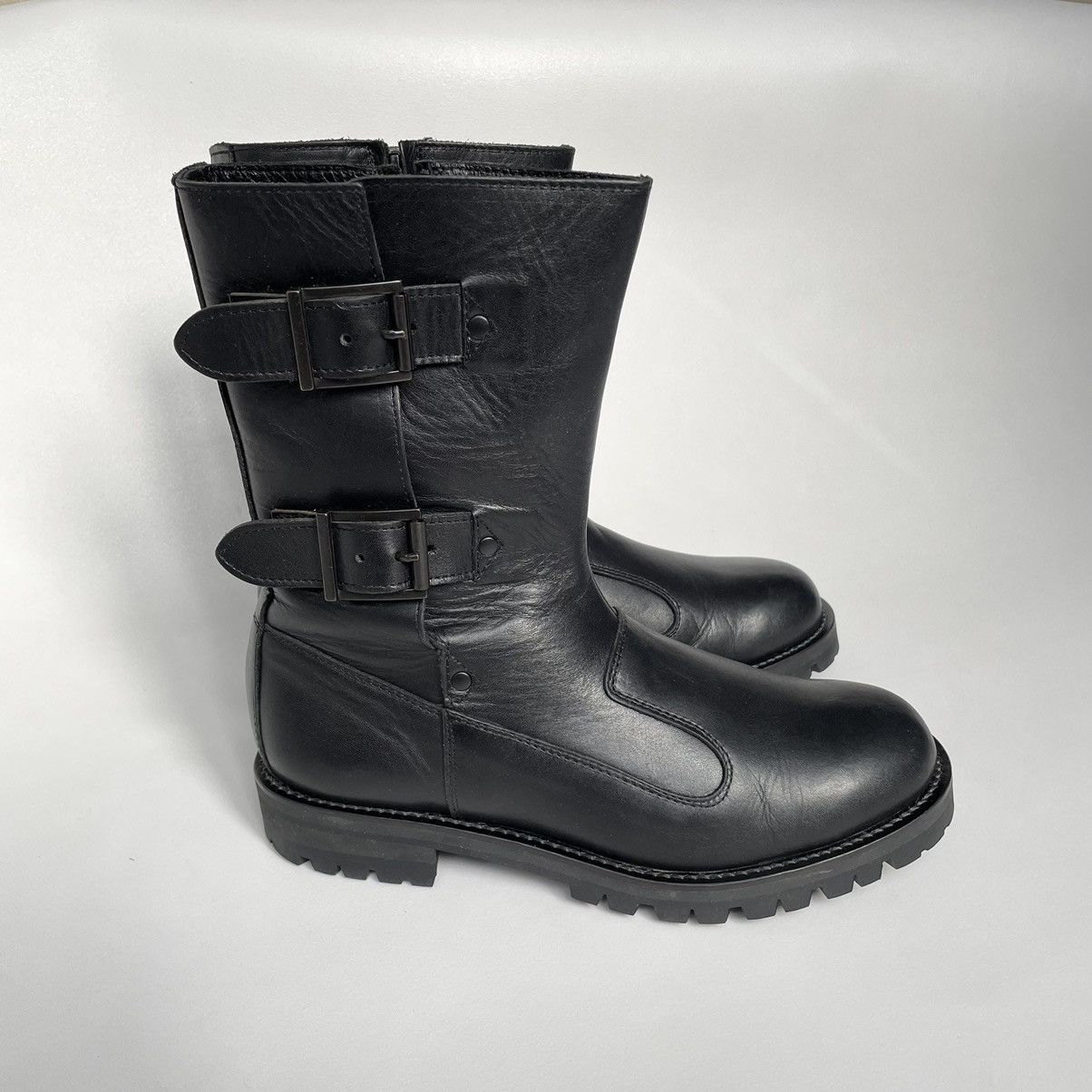 Yohji Yamamoto A/W 11 Black Leather Biker Boots Size US 8.5 / IT 38.5 - 17 Thumbnail