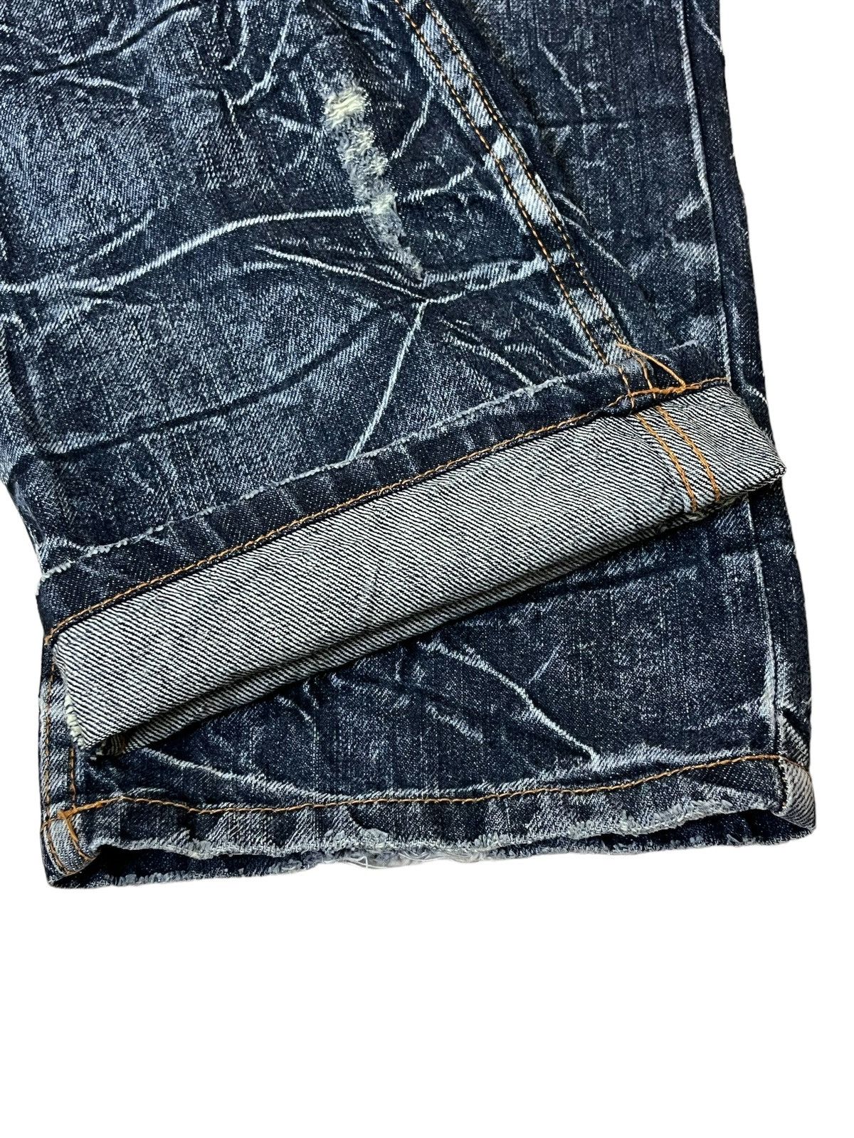 Japanese Brand SICK🔥JAPANESE BRAND "NYLAUS JEANS" DOUBLE WAIST JEANS/DENIM Size US 31 - 11 Thumbnail