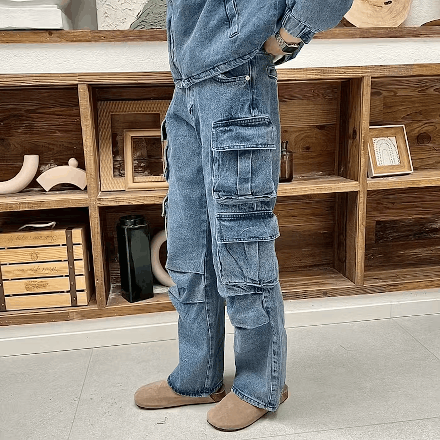 Red + Blue Washed Stripe Utility Pant main image 0