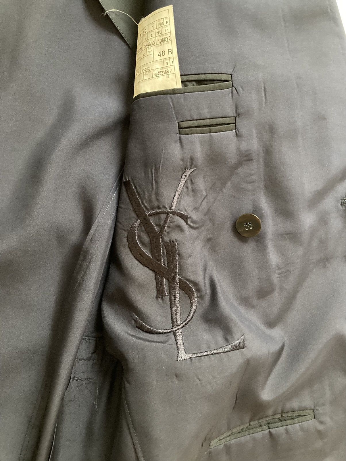 Saint Laurent Paris Runway DB Silk Jacket 48 Size 38R - 7 Thumbnail