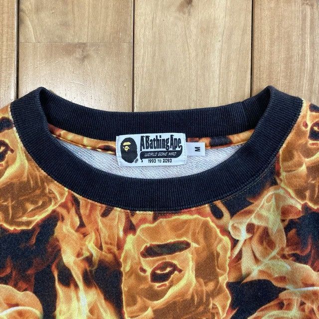 Bape BAPE FLAME Sweat Shirt a bathing ape Fire Size US M / EU 48-50 / 2 - 5 Thumbnail