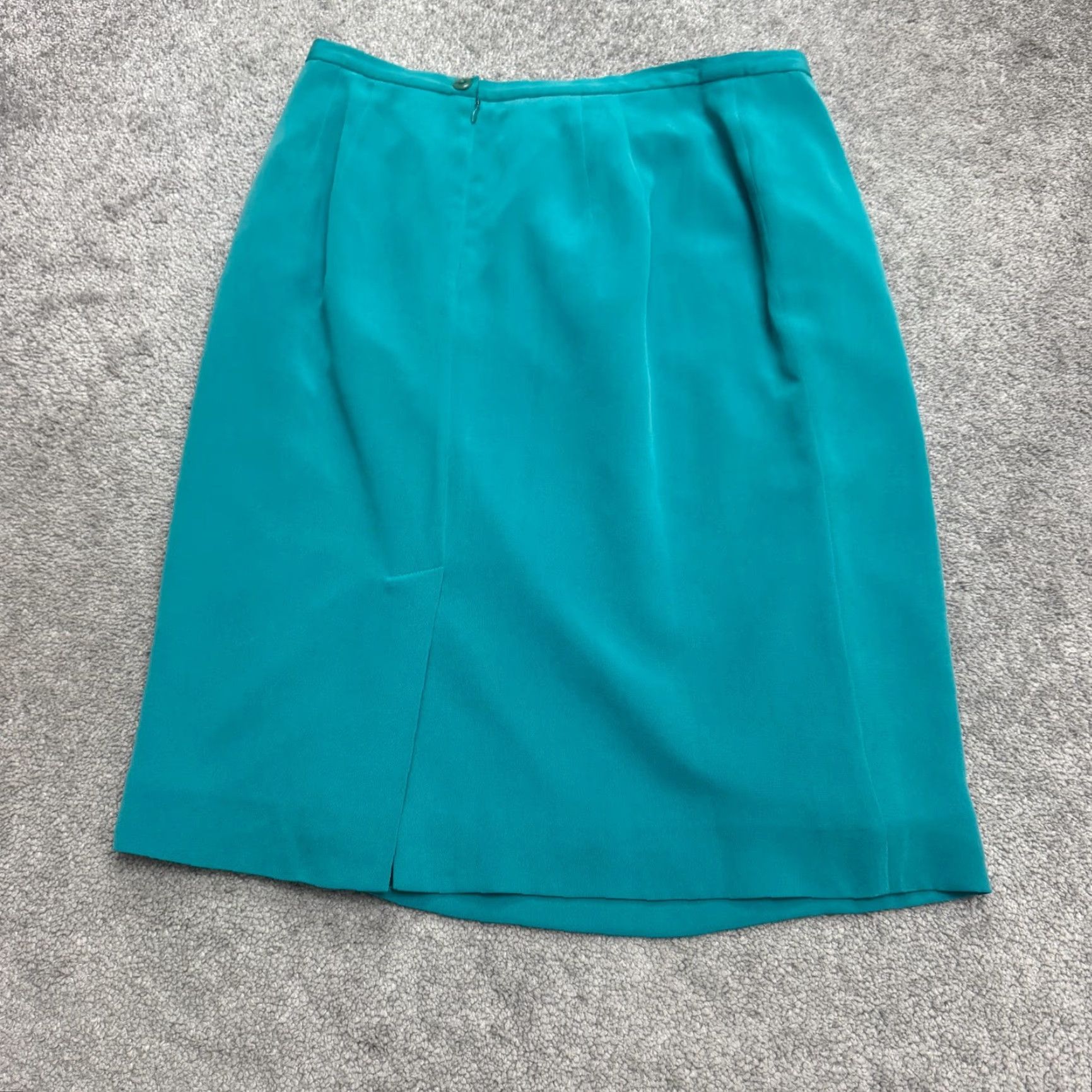 Vintage VINTAGE Travis Ayers 2-Piece Suit Set Jacket & Pencil Skirt Teal 14 Women’s 90s Classic Size 36" / US 14 / IT 50 - 5 Thumbnail