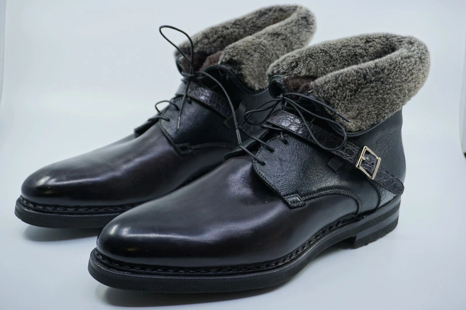 Santoni NEW Santoni Goodyear Fur Boots EU 42.5 UK 8.5 US 9.5 Size US 9.5 / EU 42-43 - 1 Thumbnail