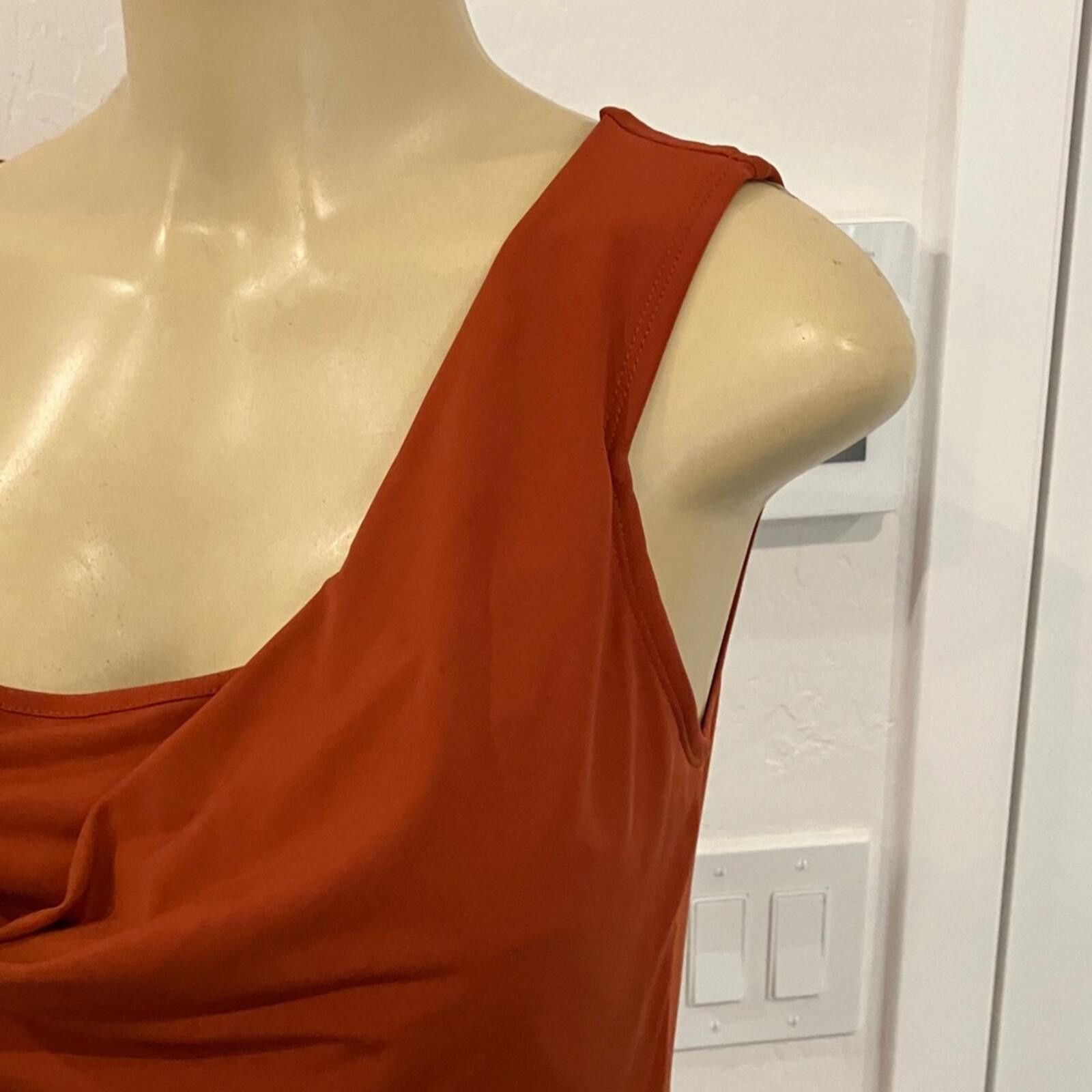 Other Simply Vera Vera Wang Rust Orange Draped Blouse Size M / US 6-8 / IT 42-44 - 5 Thumbnail