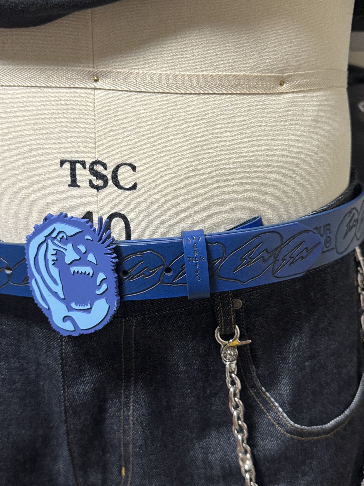 Fragment Design DS Cactus Jack For Fragment Logo Belt Blue 34 Size ONE SIZE - 2 Thumbnail