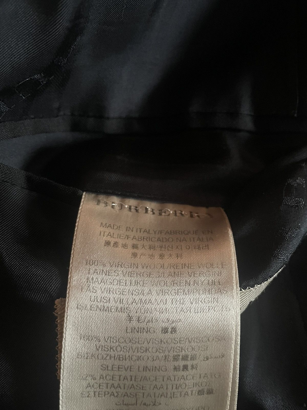 Burberry Black Virgin Wool Blazer (50R) Size 40R - 8 Thumbnail