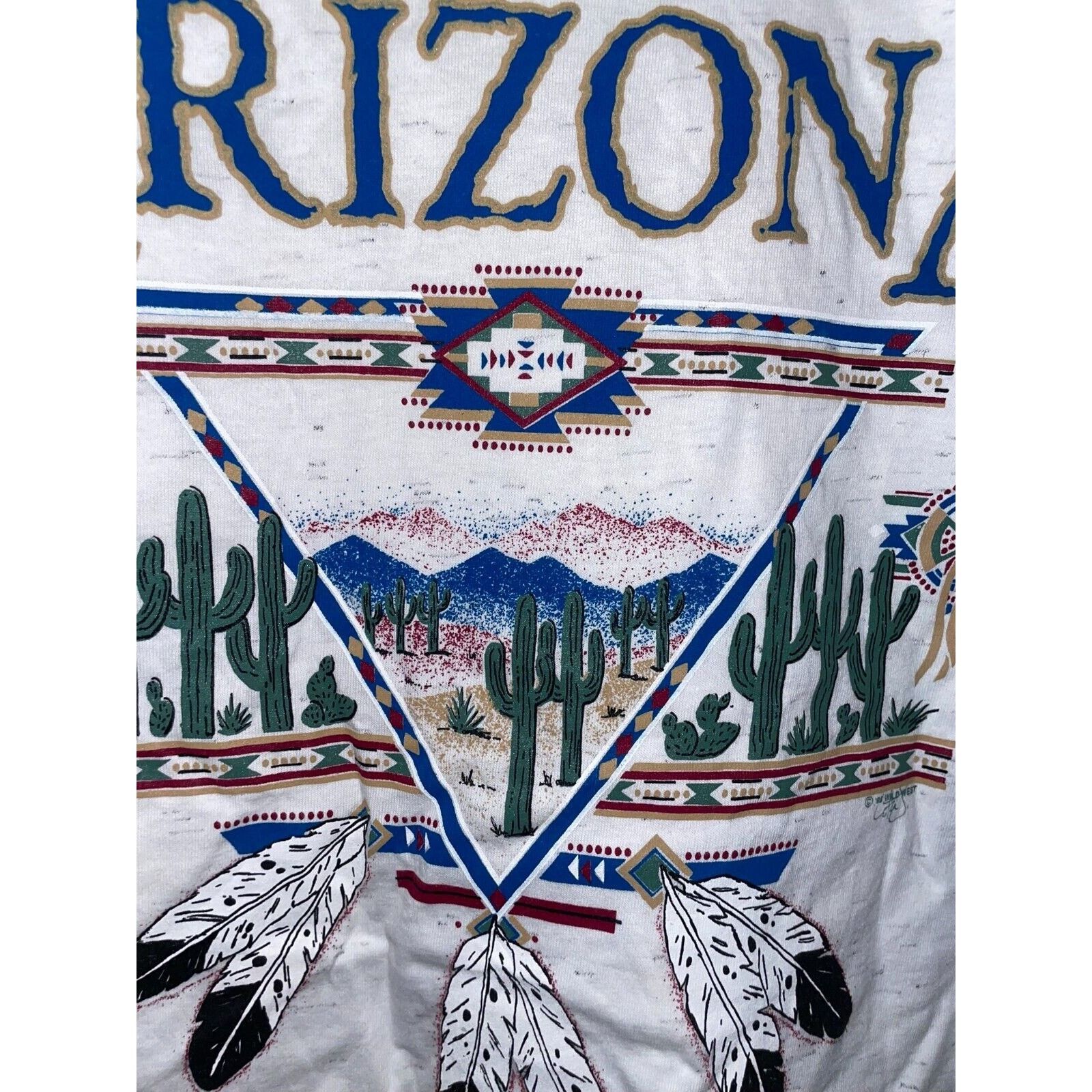 Vintage Vintage Test Print Shirt Arizona Wyoming Wolf White M Tee Size US M / EU 48-50 / 2 - 2 Thumbnail
