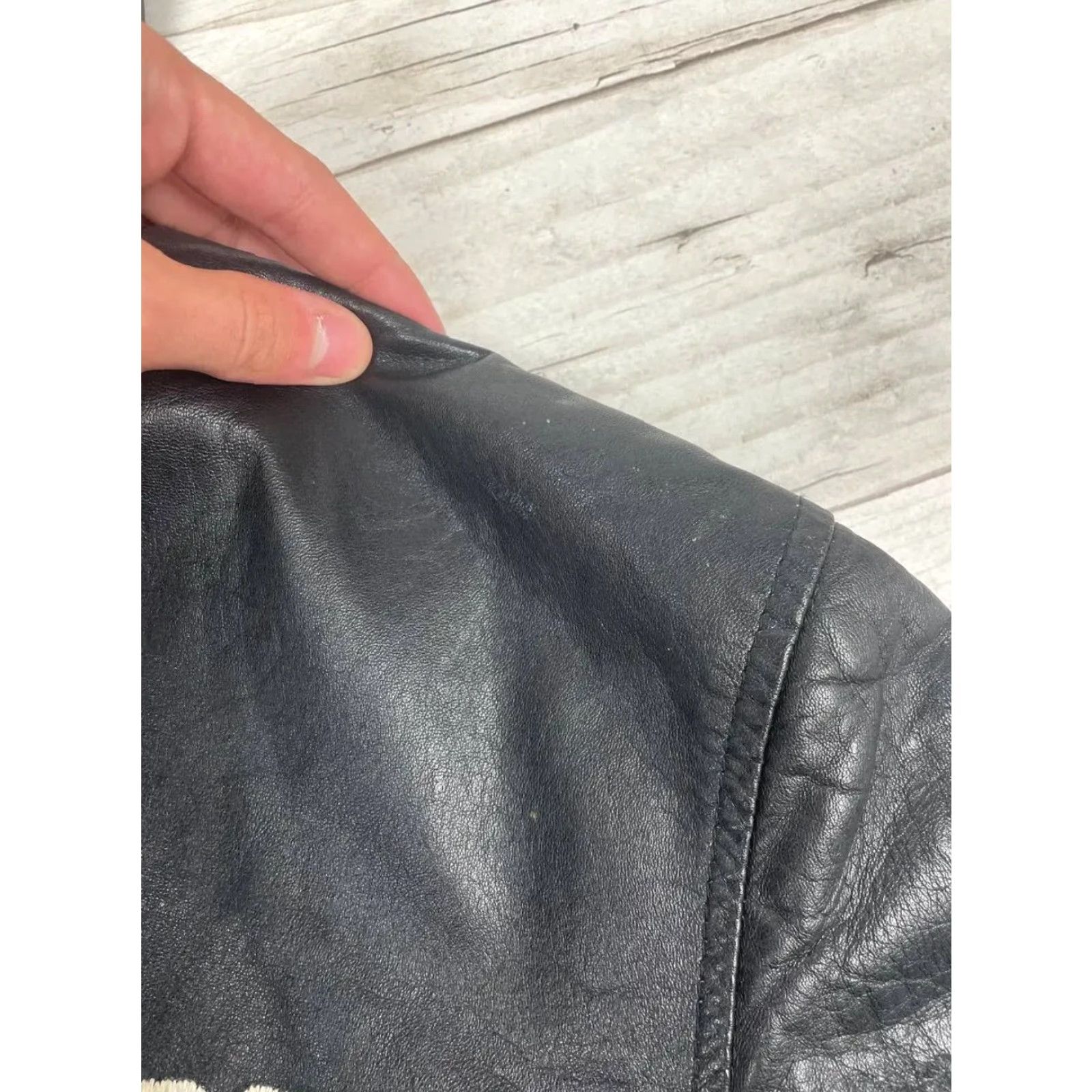 Emporio Armani VINTAGE Emporio Armani Leather Jacket Big Logo Men M Black Size US M / EU 48-50 / 2 - 7 Thumbnail