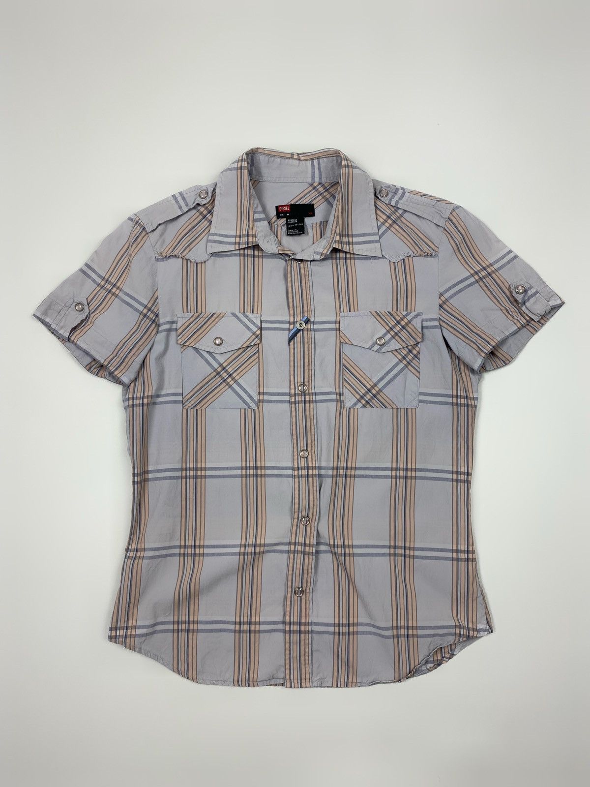 Diesel Y2K Vintage Diesel Purple Check Western Snap Button Up Shirt Size US M / EU 48-50 / 2 - 1 Thumbnail