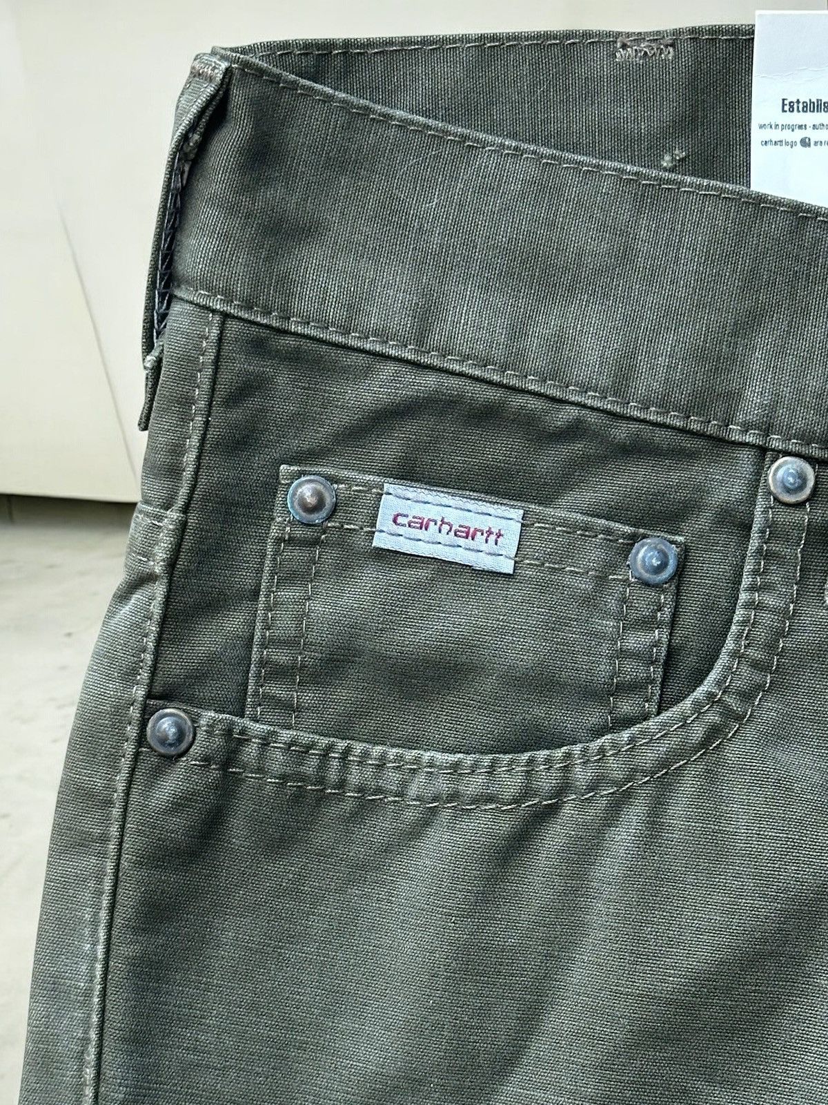 Carhartt Carhartt Combat Green Stone Washed Pants Size 25" / US 0 / IT 36 - 5 Thumbnail