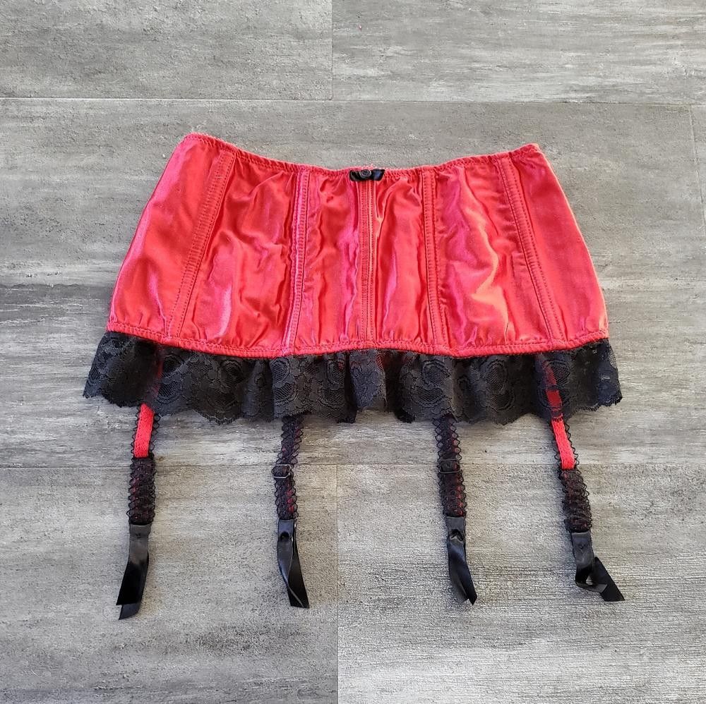 Designer Red Black Detailed VS Lingerie Garter Mini Size ONE SIZE - 1 Thumbnail