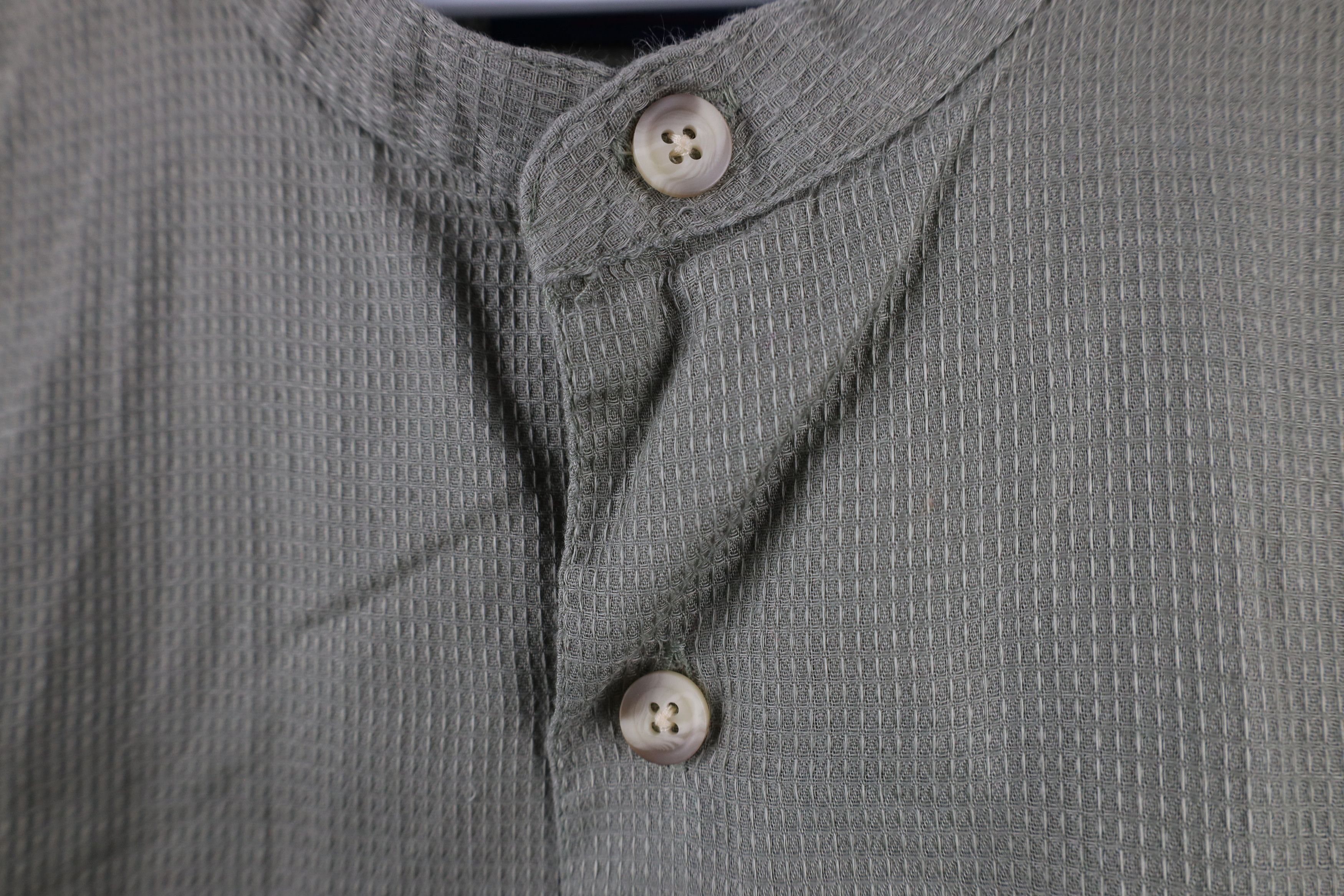 Vintage Vintage 90s Streetwear Band Collar Short Sleeve Button Shirt Size US XL / EU 56 / 4 - 5 Thumbnail