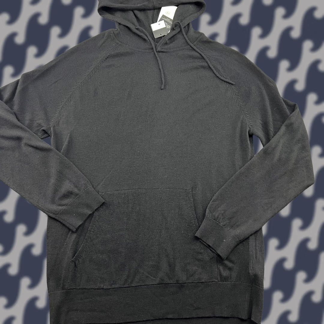 Vintage VINTAGE Cubus Hoodie Mens L Black Merino Wool Sweater Drawstrings Pockets Size US L / EU 52-54 / 3 - 1 Thumbnail