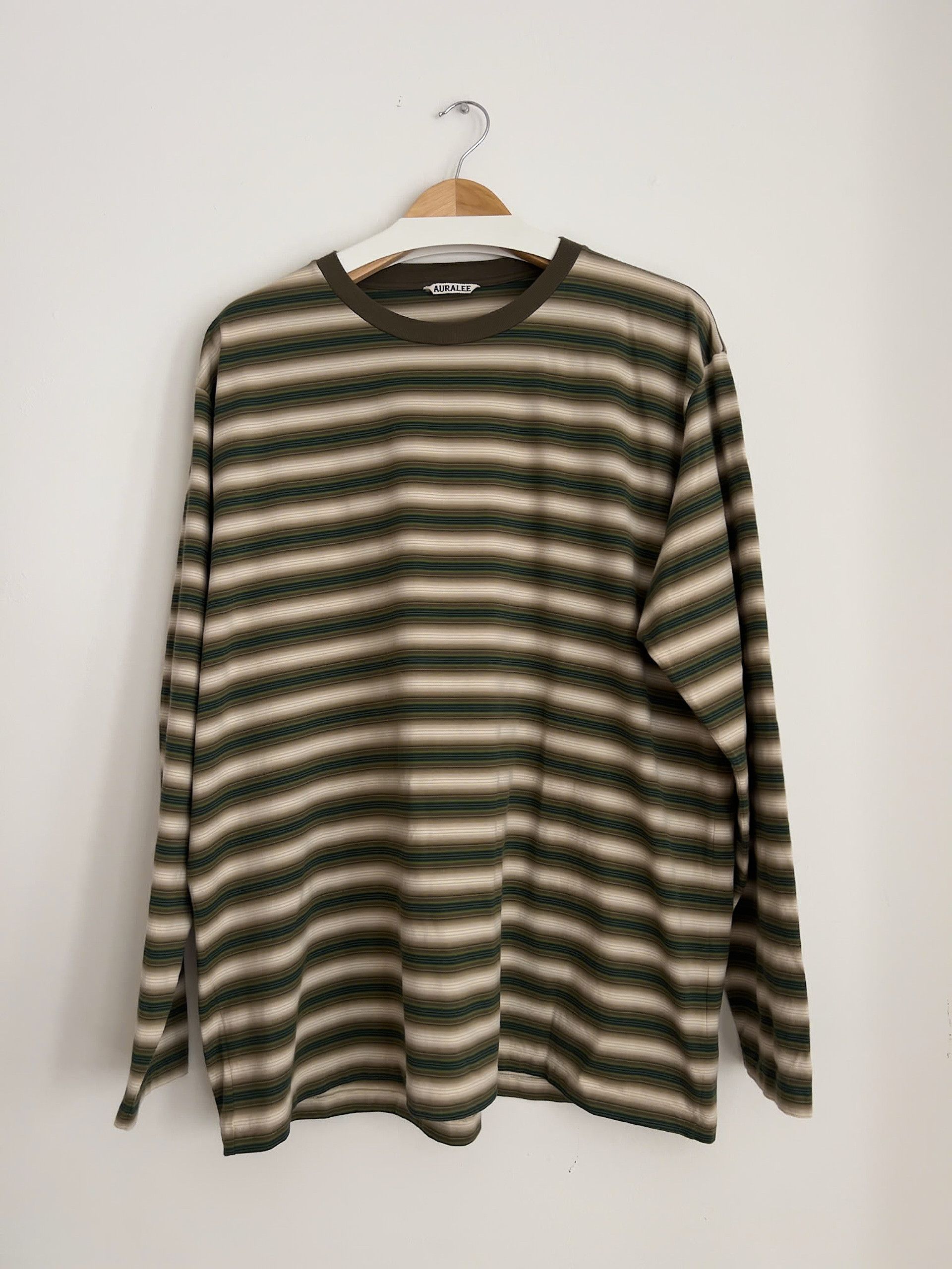 Auralee Auralee Gradient Stripe Jersey L/S Tee - Fade Brown Stripe Size US L / EU 52-54 / 3 - 1 Thumbnail
