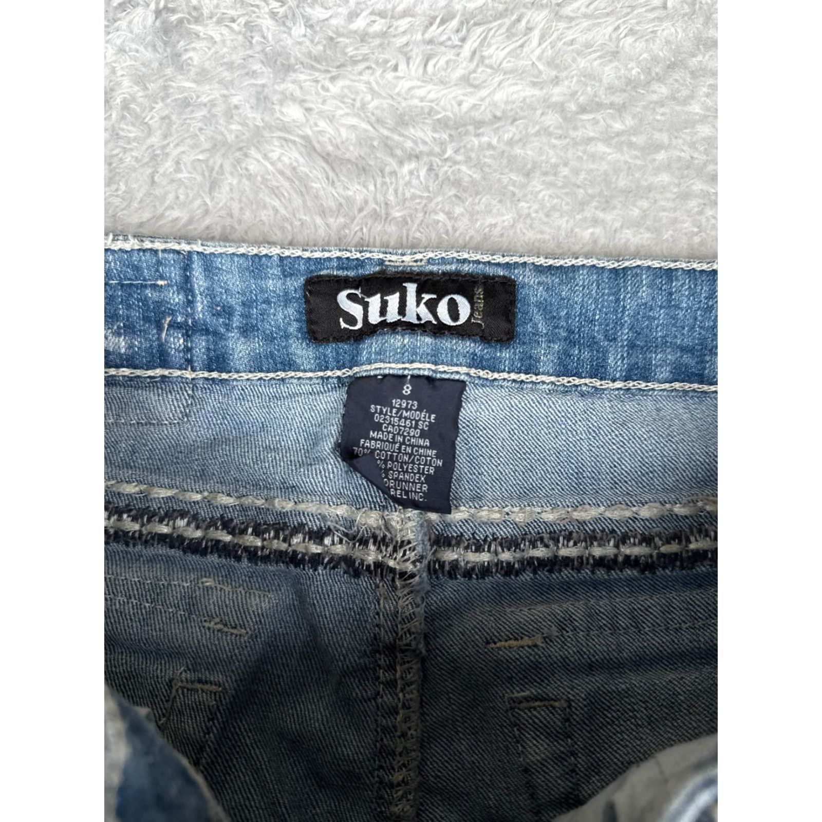 Vintage Suko Jeans Women 8 Blue Denim Crop Straight Leg Distressed 29x20 Regular 5-Pocket Design Jeans Womens Shirt? Size 30" / US 8 / IT 44 - 6 Thumbnail