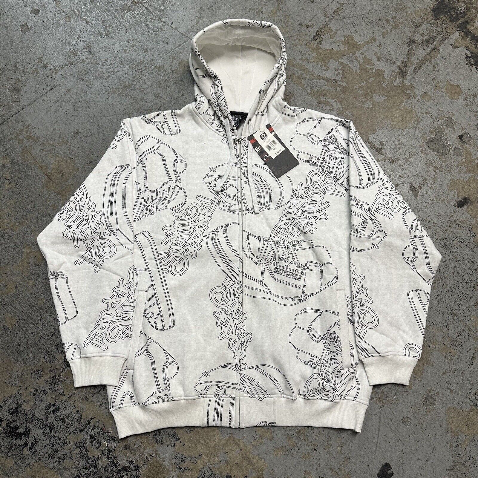 Ecko Unltd. × JNCO × Southpole NWT Vintage Y2K Southpole White Shoes AOP Hoodie XXL NEW Size US XXL / EU 58 / 5 - 1 Thumbnail