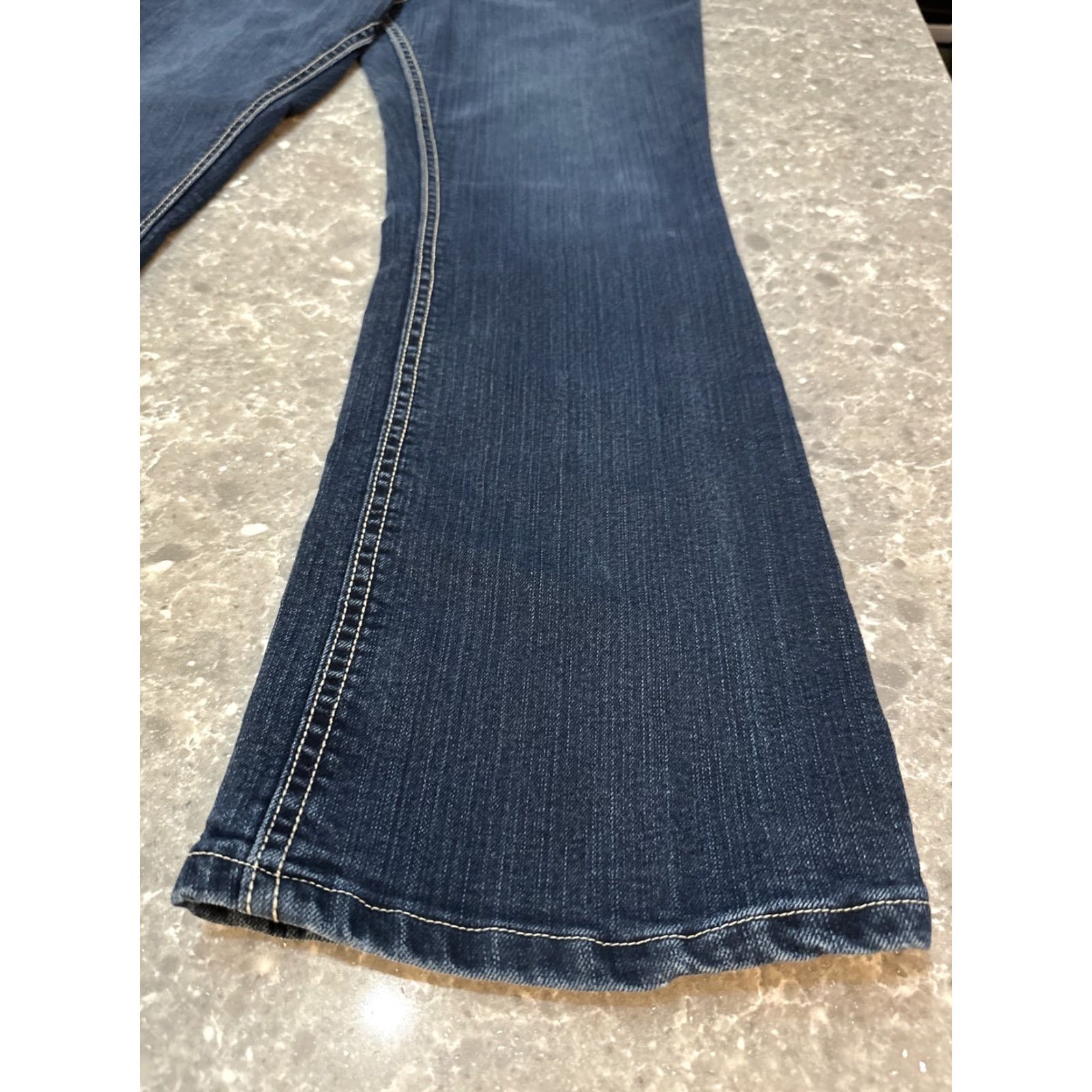 Wrangler VINTAGE Wrangler Jeans Bootcut Jeans Dark Wash 36x30.5 13/14x32 Women Mid Rise Stretch 5-Pocket Logo Cowgirl Western 80s 90s Size 34" / US 12 / IT 48 - 5 Thumbnail