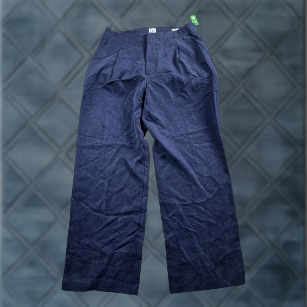 Gap GAP Pants Trousers 12 Womens Blue High Rise Wide-Leg Lyocell NWT Size 34" / US 12 / IT 48 - 1 Thumbnail