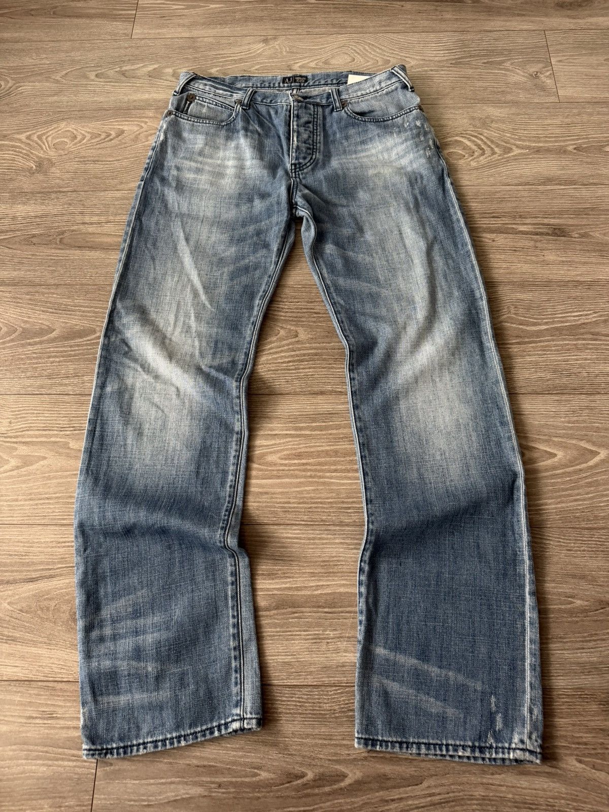Armani Vintage Armani Jeans Avant Garde Opium Y2k White Jeans Size US 33 - 3 Thumbnail