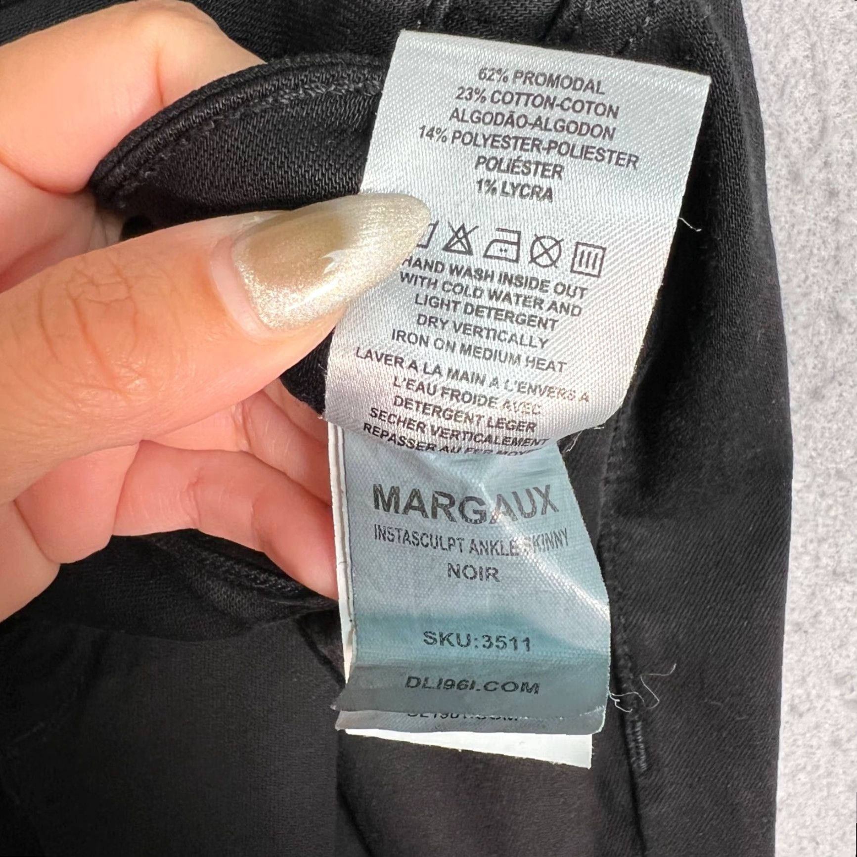 DL1961 DL1961 Margaux Instasculpt Ankle Skinny Jeans Black Raw Hem Size 26 Womens Jeans Size 26" / US 2 / IT 38 - 5 Thumbnail