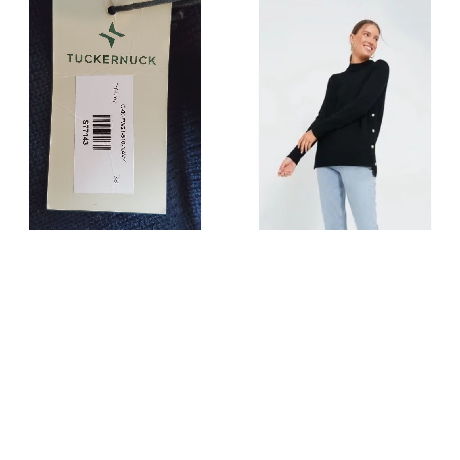 Vintage Tuckernuck Wool Bexley Crew Sweatert Women XS Navy Long Sleeve Gold Buttons Crew Neck Pullover 100% Wool NWT Vintage: No Size XS / US 0-2 / IT 36-38 - 8 Thumbnail