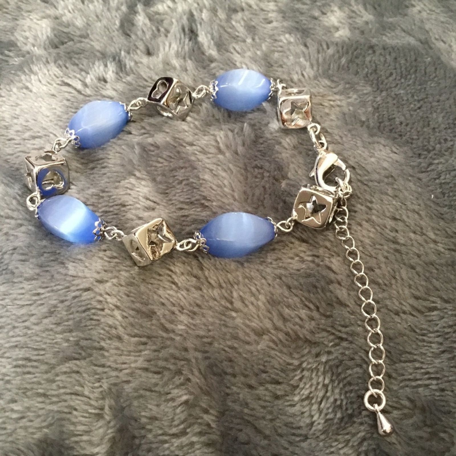 Other Silver Blue with Cubes Bracelet Size ONE SIZE - 3 Thumbnail