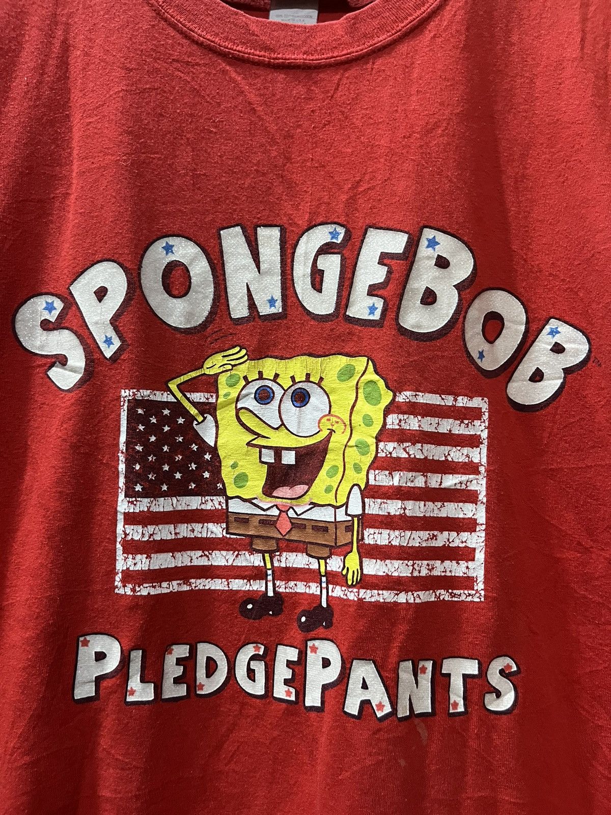 Nickelodeon × Vintage Sponge Bob Pledge Pants Cartoon Tee 2002s Size US L / EU 52-54 / 3 - 2 Thumbnail
