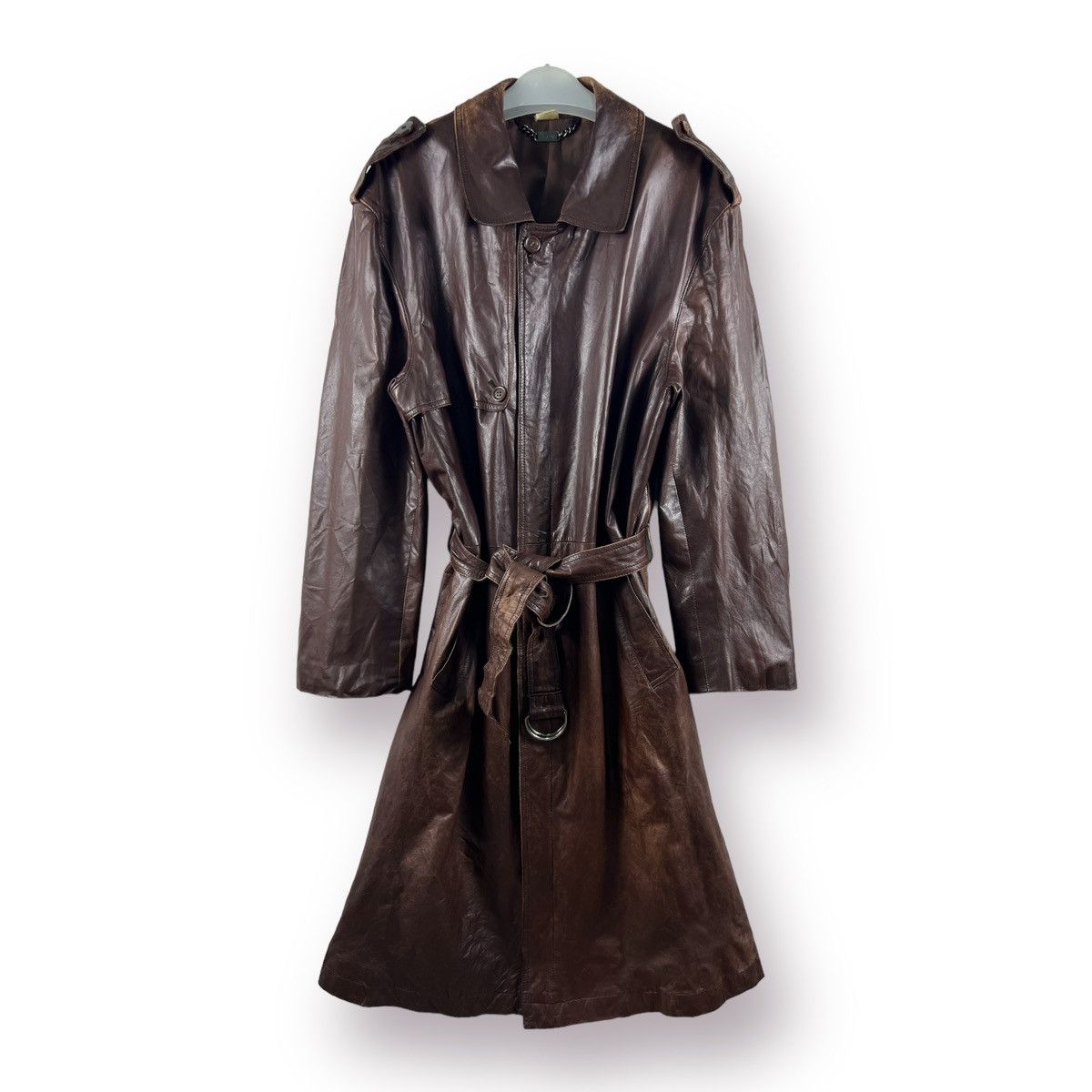 Other 🔥 LEATHER URBAN INTERMEZZO TRENCH COAT Size US S / EU 44-46 / 1 - 5 Thumbnail