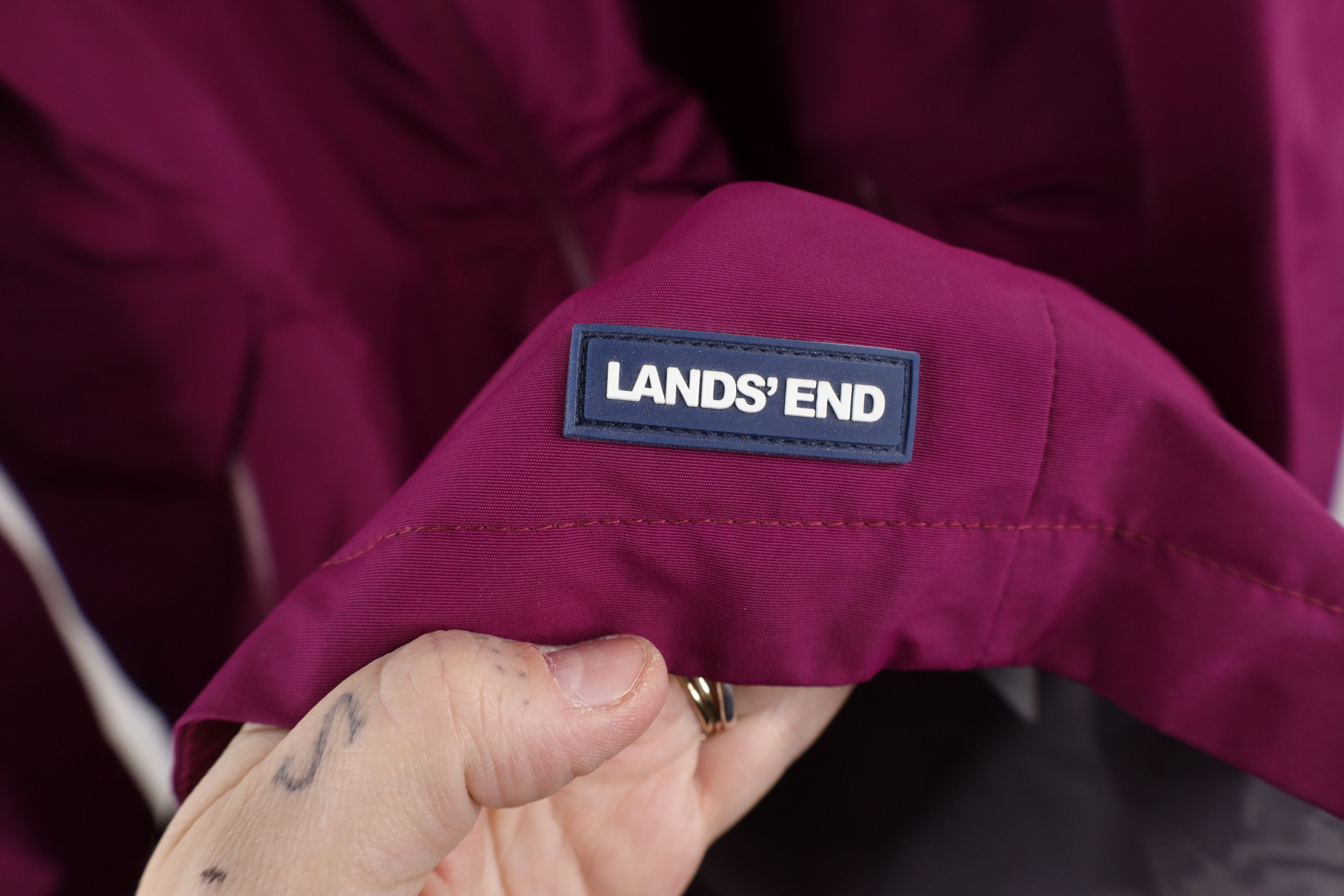Lands' End × Vintage Lands End Waterproof Full Zip Hooded Rain Jacket Coat Purple Size XL / US 12-14 / IT 48-50 - 5 Thumbnail