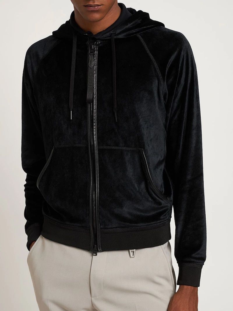 Tom Ford Best Dressed $1,850 w/Tax Leather Accents Double Zip Hoodie Size US M / EU 48-50 / 2 - 5 Thumbnail
