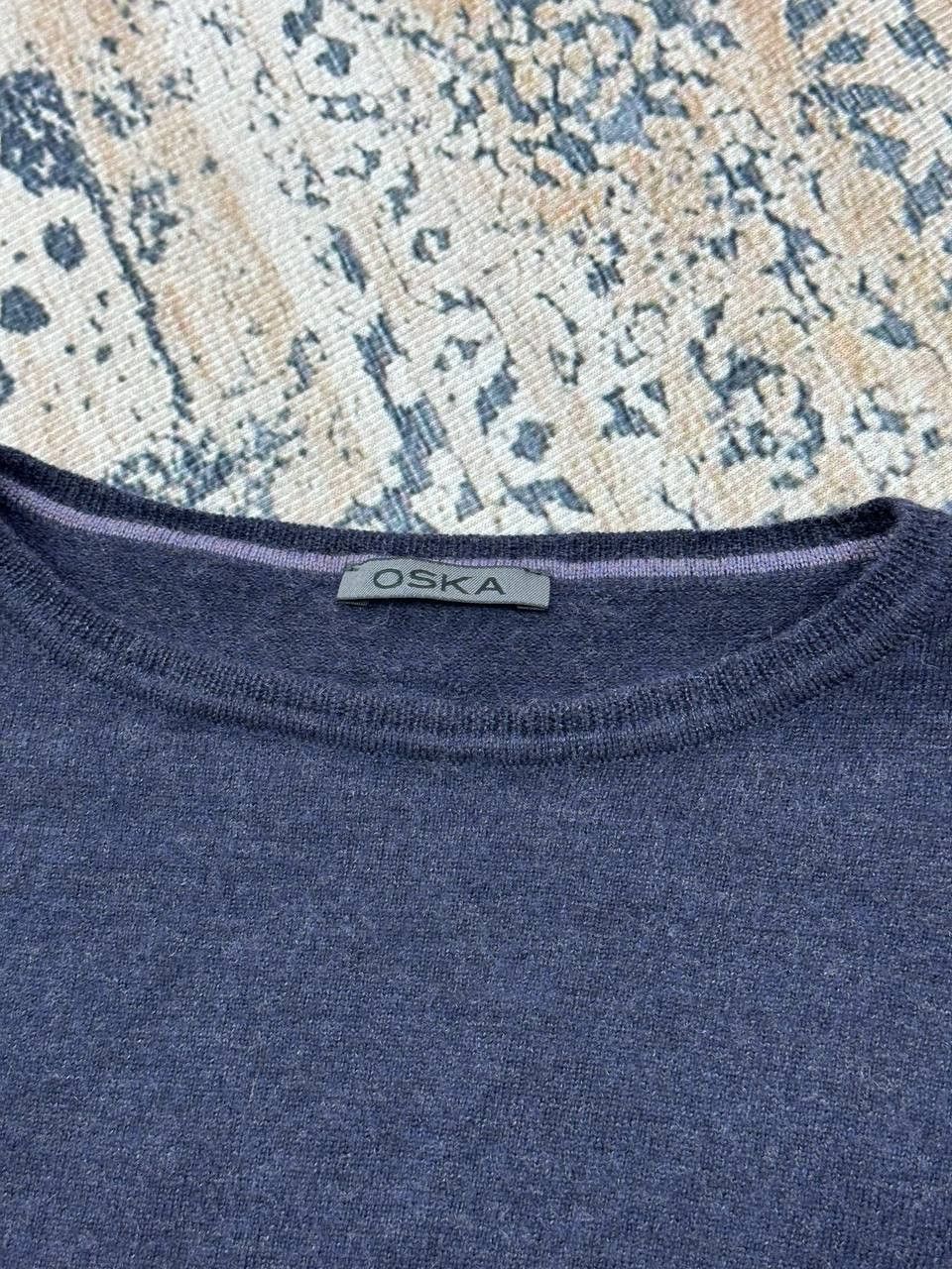 OSKA Luxury Oska Asymetric Virgin Wool Navy Sweater Size S Size XS / US 0-2 / IT 36-38 - 6 Thumbnail